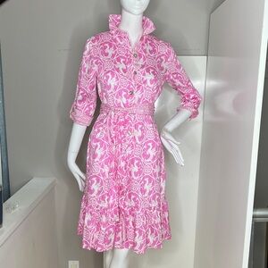 Patty Kim Sz XS Essential Shirt St Martin Dress in Veneto Pink - New with Tags